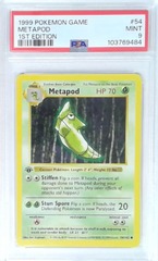 V1957: 1999: Metapod: 54/102: 1ST Edition: Game: PSA: 9: MINT: 103769484